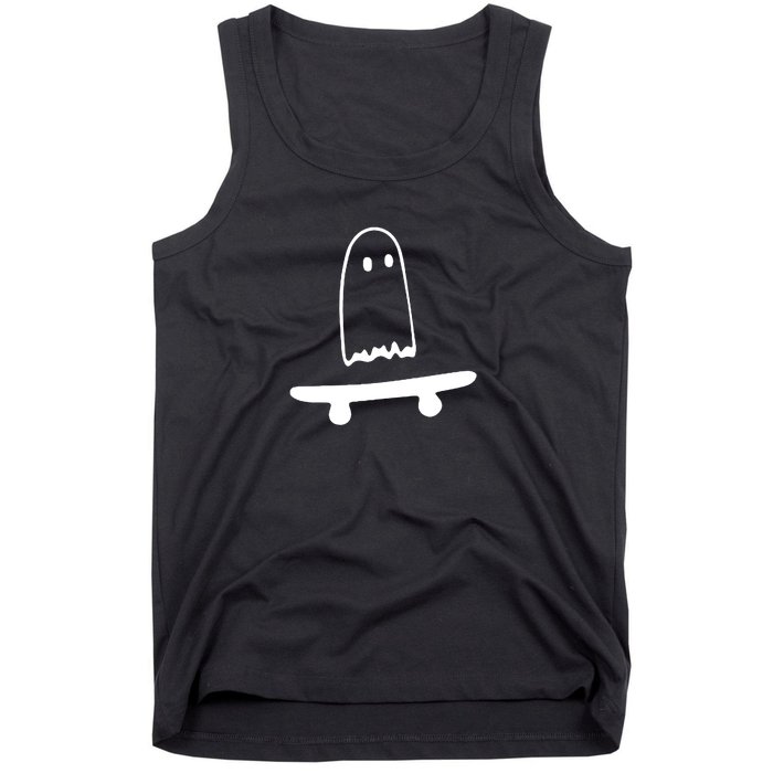 Cute Ghost Skateboard Funny Tank Top