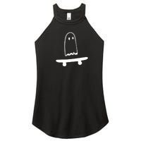 Cute Ghost Skateboard Funny Women's Perfect Tri Rocker Tank