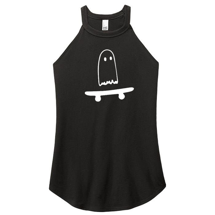 Cute Ghost Skateboard Funny Women's Perfect Tri Rocker Tank