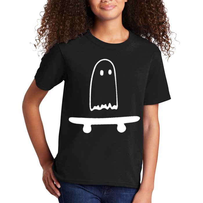 Cute Ghost Skateboard Funny Kids T-Shirt