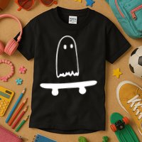 Cute Ghost Skateboard Funny Kids T-Shirt