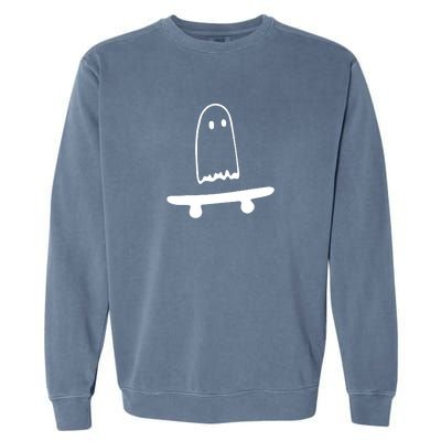 Cute Ghost Skateboard Funny Garment-Dyed Sweatshirt