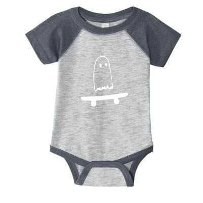 Cute Ghost Skateboard Funny Infant Baby Jersey Bodysuit