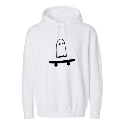 Cute Ghost Skateboard Funny Garment-Dyed Fleece Hoodie