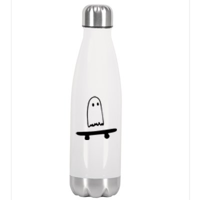 Cute Ghost Skateboard Funny Stainless Steel Insulated Water Bottle