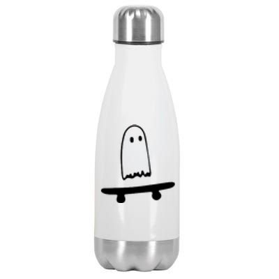 Cute Ghost Skateboard Funny Stainless Steel Insulated Water Bottle