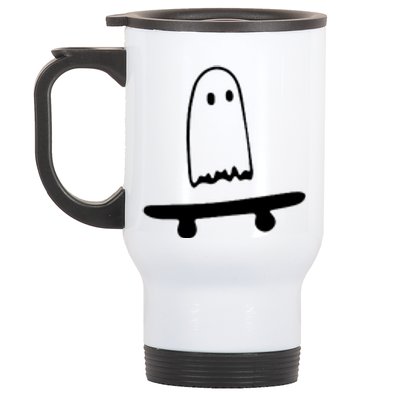 Cute Ghost Skateboard Funny Stainless Steel Travel Mug