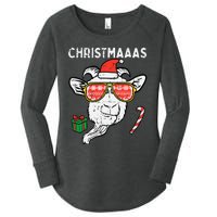 Christmas Goat Santa Xmas Farm Animal Farmer Women's Perfect Tri Tunic Long Sleeve Shirt