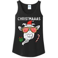 Christmas Goat Santa Xmas Farm Animal Farmer Ladies Essential Tank