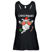 Christmas Goat Santa Xmas Farm Animal Farmer Ladies Essential Flowy Tank