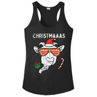 Christmas Goat Santa Xmas Farm Animal Farmer Ladies PosiCharge Competitor Racerback Tank