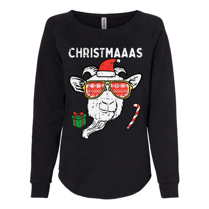 Christmas Goat Santa Xmas Farm Animal Farmer Womens California Wash Sweatshirt