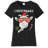 Christmas Goat Santa Xmas Farm Animal Farmer Women's T-Shirt