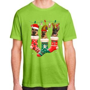 Christmas Ger Shepherd Sock Xmas Reindeer Santa Dog Meaningful Gift Adult ChromaSoft Performance T-Shirt