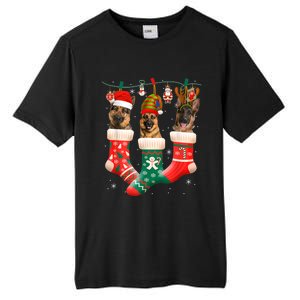 Christmas Ger Shepherd Sock Xmas Reindeer Santa Dog Meaningful Gift Tall Fusion ChromaSoft Performance T-Shirt