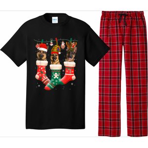 Christmas Ger Shepherd Sock Xmas Reindeer Santa Dog Meaningful Gift Pajama Set