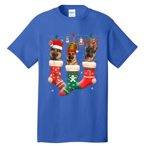 Christmas Ger Shepherd Sock Xmas Reindeer Santa Dog Meaningful Gift Tall T-Shirt