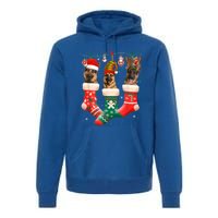 Christmas Ger Shepherd Sock Xmas Reindeer Santa Dog Meaningful Gift Premium Hoodie