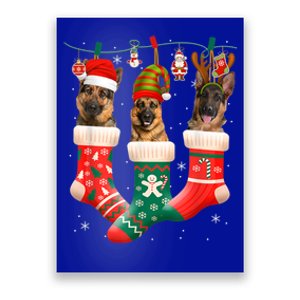 Christmas Ger Shepherd Sock Xmas Reindeer Santa Dog Meaningful Gift Poster