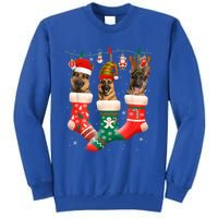 Christmas Ger Shepherd Sock Xmas Reindeer Santa Dog Meaningful Gift Tall Sweatshirt