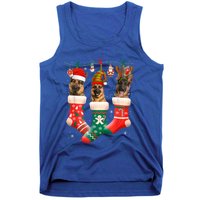 Christmas Ger Shepherd Sock Xmas Reindeer Santa Dog Meaningful Gift Tank Top