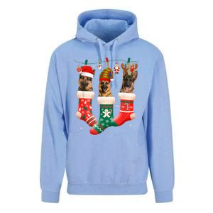 Christmas Ger Shepherd Sock Xmas Reindeer Santa Dog Meaningful Gift Unisex Surf Hoodie