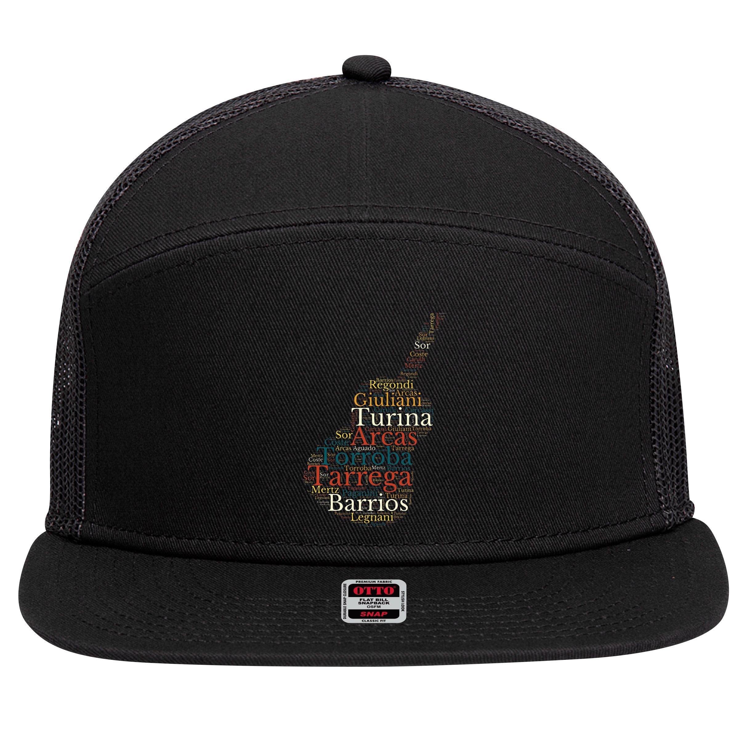 Classical Guitar Spanish Guitar 7 Panel Mesh Trucker Snapback Hat