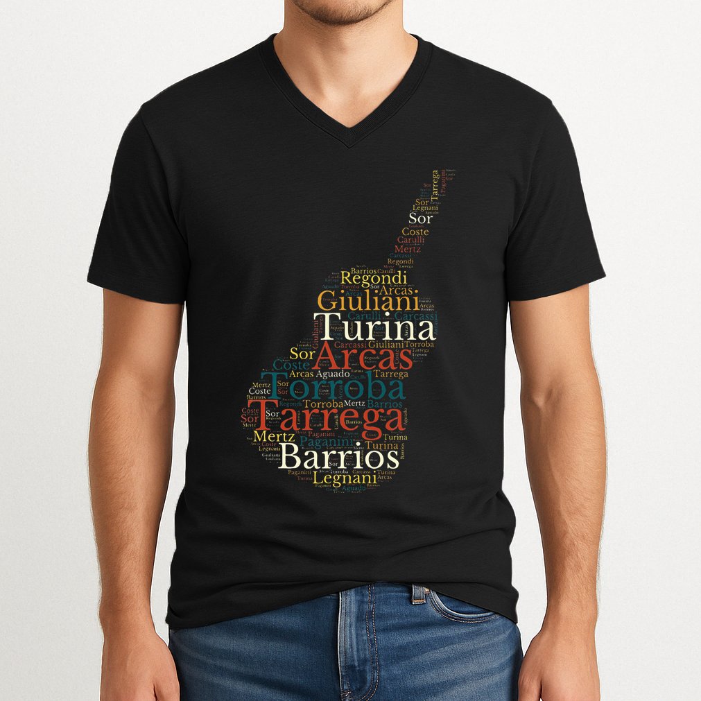 Classical Guitar Spanish Guitar V-Neck T-Shirt
