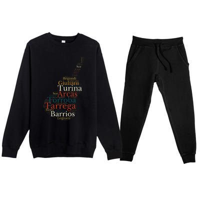 Classical Guitar Spanish Guitar Premium Crewneck Sweatsuit Set