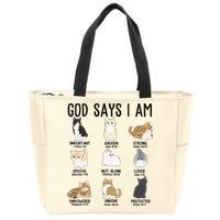 Cat God Says I Am Cute Jesus Women N Girl Christian Zip Tote Bag