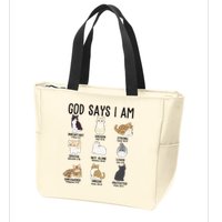 Cat God Says I Am Cute Jesus Women N Girl Christian Zip Tote Bag