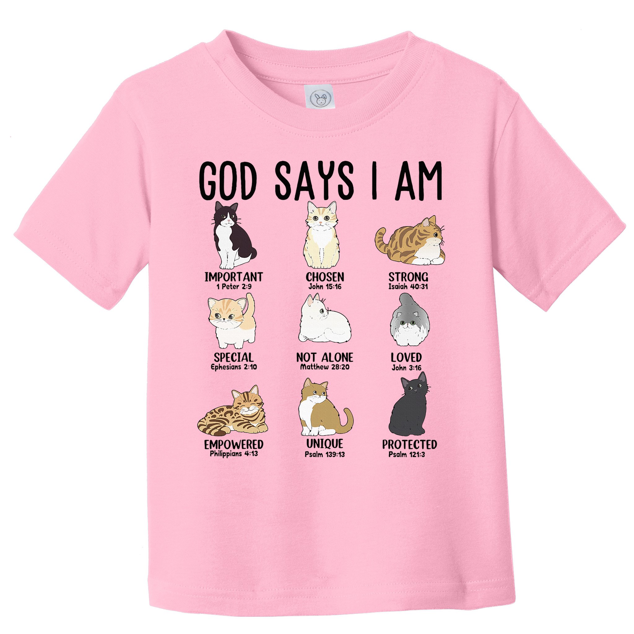 Cat God Says I Am Cute Jesus Women N Girl Christian Toddler T-Shirt
