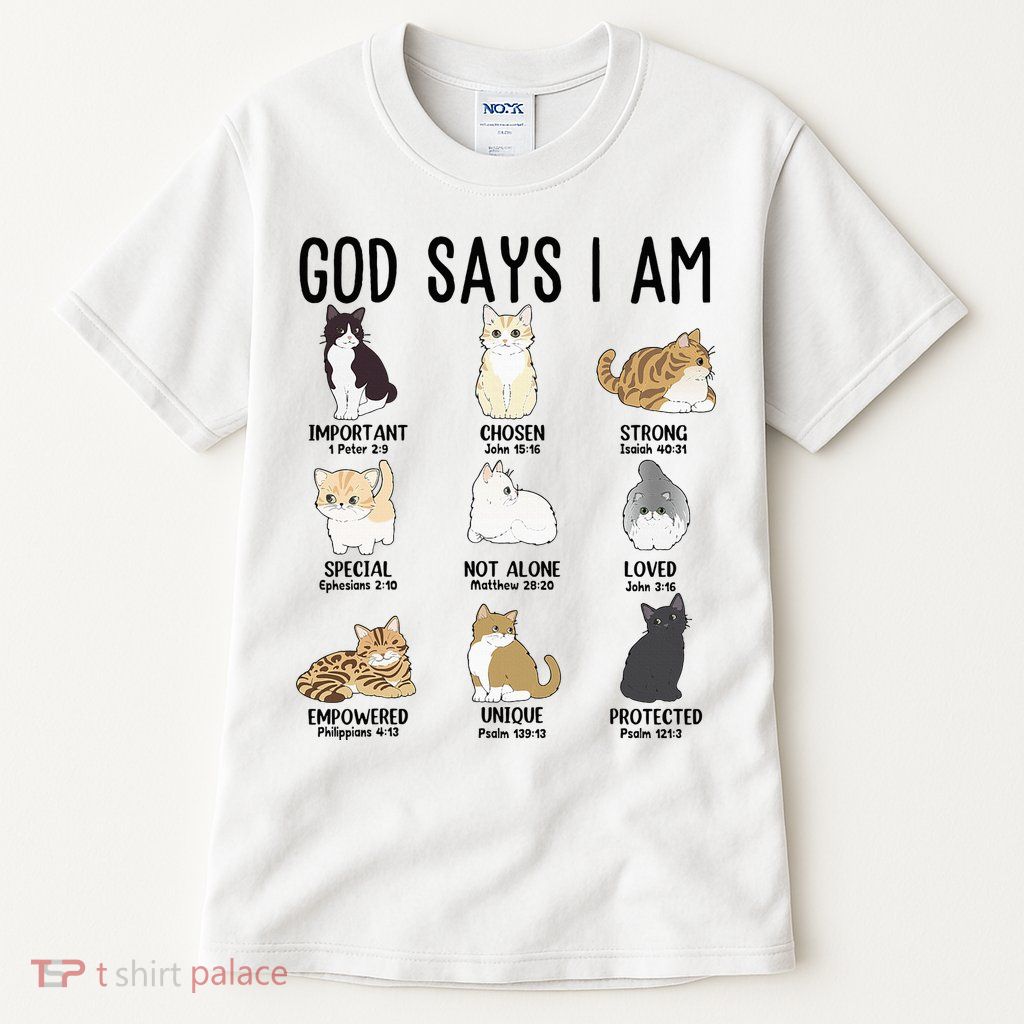 Cat God Says I Am Cute Jesus Women N Girl Christian Tall T-Shirt