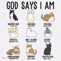 Cat God Says I Am Cute Jesus Women N Girl Christian Tall T-Shirt