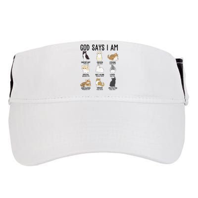 Cat God Says I Am Cute Jesus Women N Girl Christian Adult Drive Performance Visor