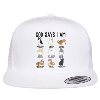 Cat God Says I Am Cute Jesus Women N Girl Christian Flatbill Hat