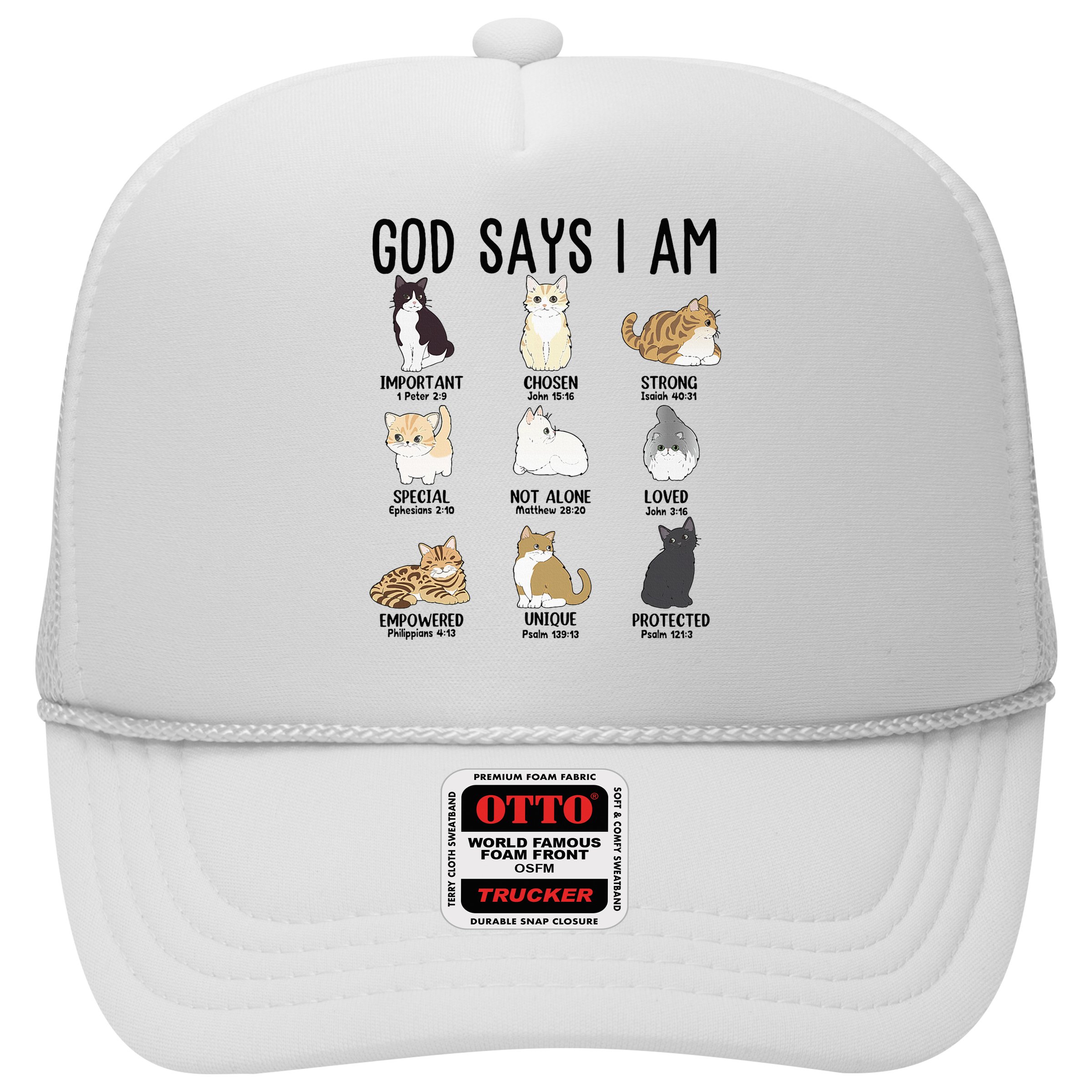 Cat God Says I Am Cute Jesus Women N Girl Christian Hat