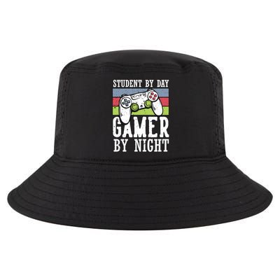 Cool Gaming Student By Day Gamer By Night Funny Quote Front Great Gift Cool Comfort Performance Bucket Hat