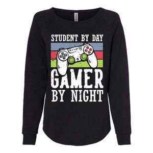 Cool Gaming Student By Day Gamer By Night Funny Quote Front Great Gift Womens California Wash Sweatshirt