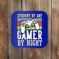 Cool Gaming Student By Day Gamer By Night Funny Quote Front Great Gift Coaster