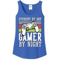 Cool Gaming Student By Day Gamer By Night Funny Quote Front Great Gift Ladies Essential Tank