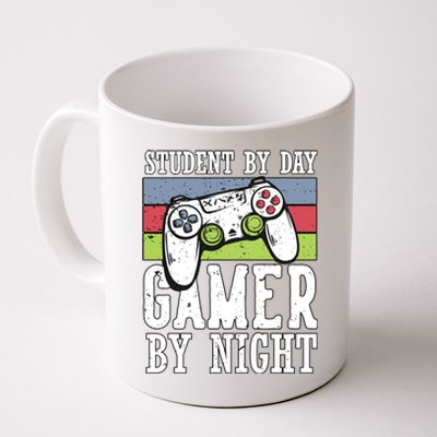 Cool Gaming Student By Day Gamer By Night Funny Quote Front Great Gift Coffee Mug