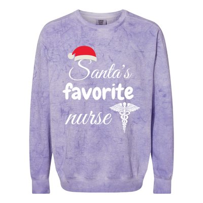 Christmas Gift Santas Favorite Nurse Aprreciation Nurses Gift Colorblast Crewneck Sweatshirt