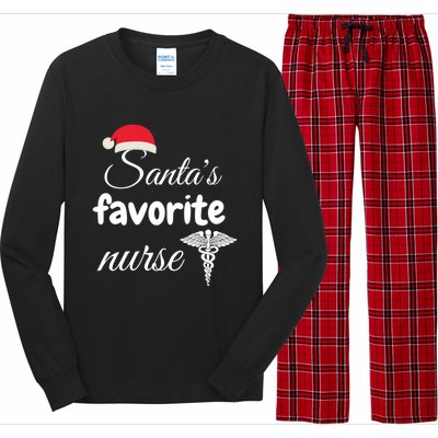 Christmas Gift Santas Favorite Nurse Aprreciation Nurses Gift Long Sleeve Pajama Set