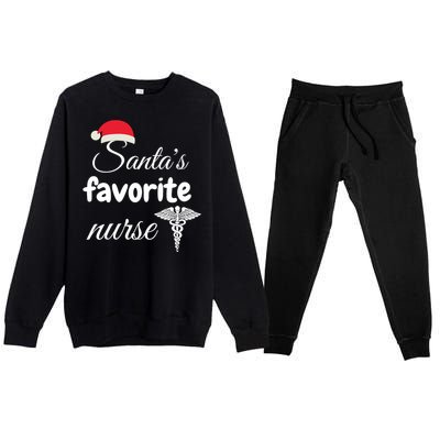 Christmas Gift Santas Favorite Nurse Aprreciation Nurses Gift Premium Crewneck Sweatsuit Set