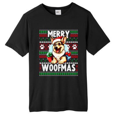 Cute Ger Shepherd Dog Christmas Costume Merry Woofmas Gift Tall Fusion ChromaSoft Performance T-Shirt