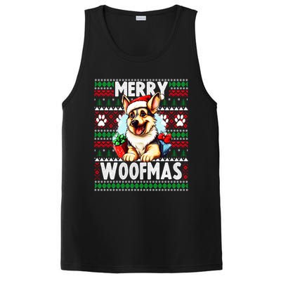 Cute Ger Shepherd Dog Christmas Costume Merry Woofmas Gift PosiCharge Competitor Tank