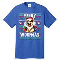 Cute Ger Shepherd Dog Christmas Costume Merry Woofmas Gift Tall T-Shirt