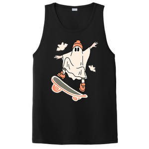 Cool Ghost Skateboard Boo Bat Pocket Halloween Spooky Season Cool Gift PosiCharge Competitor Tank