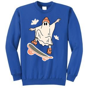 Cool Ghost Skateboard Boo Bat Pocket Halloween Spooky Season Cool Gift Sweatshirt